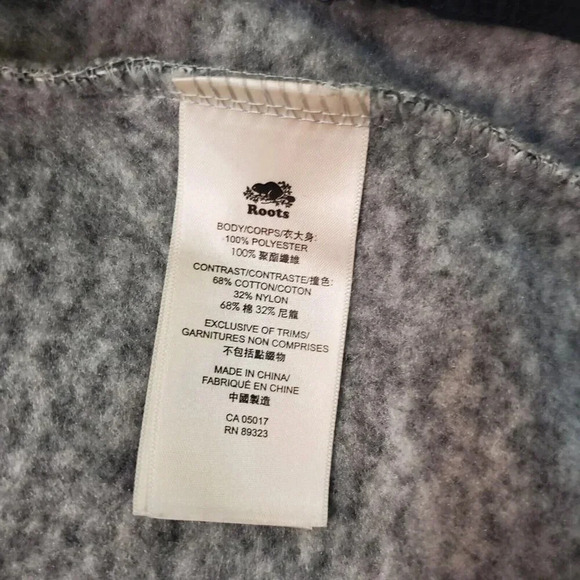 Vintage Roots Canada Men's Fleece Jacket Size Large Heather Black White Full Zip - Picture 15 of 16